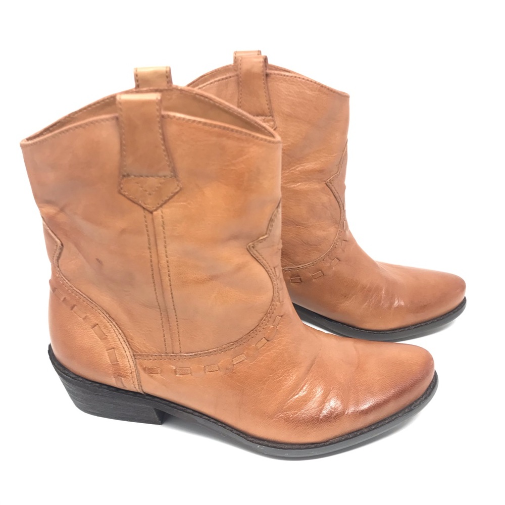 Franco Sarto Size 8.5 M window2 brown ankle boot leather really nice.